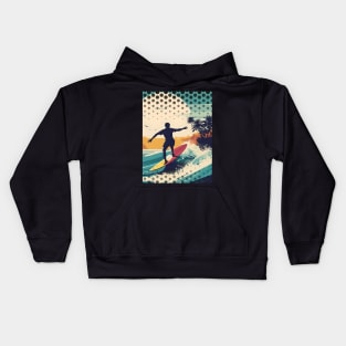 Vintage Surfer Retro Surfing Beach Surf Kids Hoodie